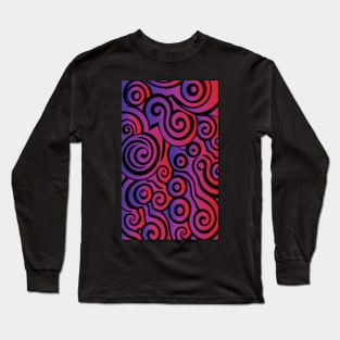 Whimsical Swirls Pattern Long Sleeve T-Shirt